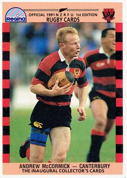 1991 Regina NZRFU 1st Edition #181 Andrew McCormick Front